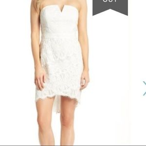 Strapless White Lace Dress